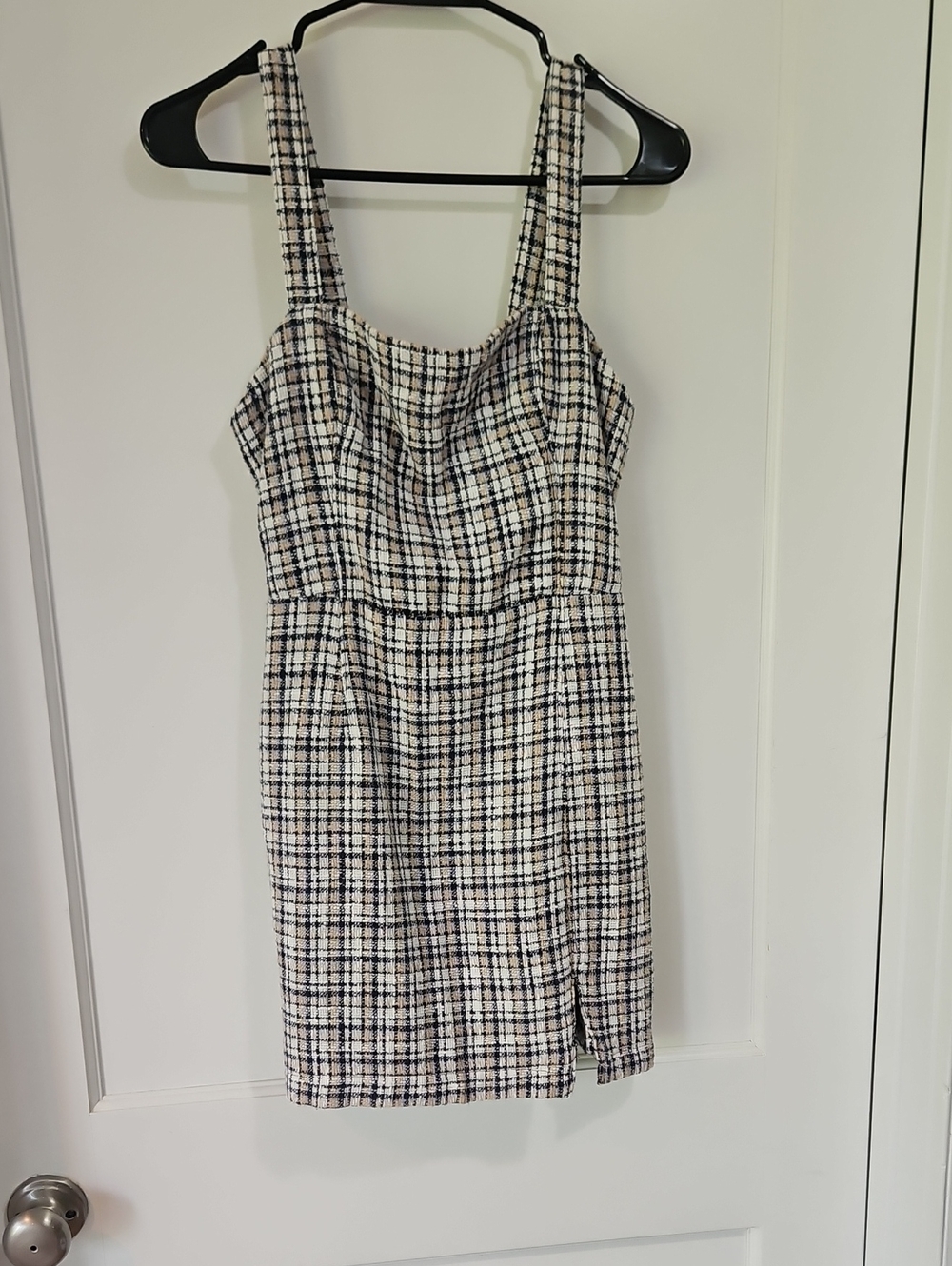 Abercrombie & Fitch White and Black Plaid Mini Dress